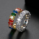 Anillos de circonio de cobre coloridos de Streetwear a granel