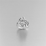 Anillo abierto hueco de cobre con mariposa de estilo simple de 1 pieza