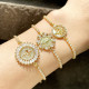 Pulsera De Circón Ajustable Con Cruz Redonda Hueca De Moda