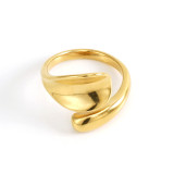 Anillo Abierto Lady Geométrico Acero Inoxidable Chapado En Oro 1 Pieza