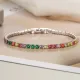 Pulseras chapadas en oro de 18 quilates con incrustaciones de cobre colorido estilo INS