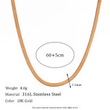 Collar de tobillera chapado en oro de 18 quilates con revestimiento de acero inoxidable de color sólido de estilo clásico básico