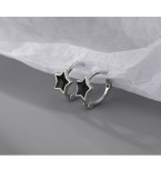 1 par de pendientes de piedras preciosas artificiales con incrustaciones de metal de cobre en forma de corazón y estrella de estilo simple