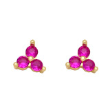Pendientes triangulares de circonitas con incrustaciones de cobre simples
