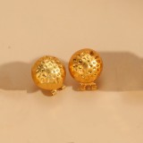 1 par de aretes chapados en oro de 14 quilates con revestimiento geométrico de estilo clásico