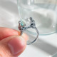 Anillos redondos de piedra lunar con incrustaciones de cobre Commute