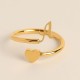 Anillos abiertos de cobre con letras de estilo simple