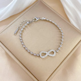 Pulseras de diamantes artificiales con incrustaciones de acero y titanio Sweet Infinity