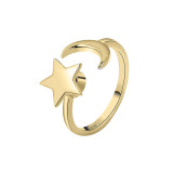 Nuevo Anillo giratorio de dedo índice de circonita de cobre brillante cruzado