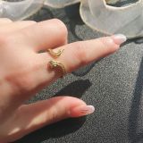 Pulseras de anillos de mujer de circón con incrustaciones chapadas en oro de cobre de serpiente retro