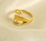 Anillo Abierto Lady Geométrico Acero Inoxidable Chapado En Oro 1 Pieza