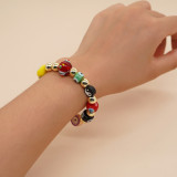 Pulseras con cuentas de cobre de cristal de seta de ojo en forma de corazón informal estilo INS