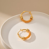 1 par de pendientes elegantes de cobre con revestimiento geométrico para mujer