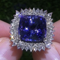 Nuevo anillo de cobre brillante de la serie Treasure de color púrpura diamante