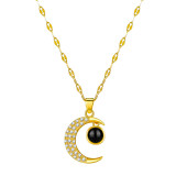 1 pieza moda estrella Luna mariposa cobre chapado perlas artificiales circón collares en capas