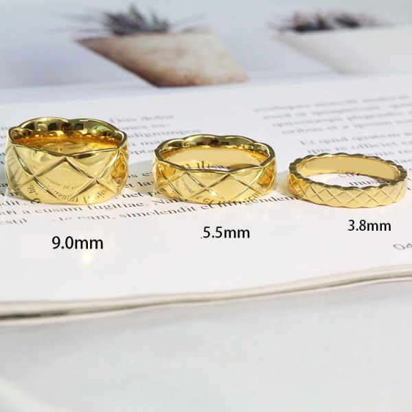 Anillos de revestimiento de acero de titanio Lingge de estilo simple, 1 pieza