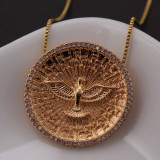 Collar de circón chapado en oro y cobre con águila geométrica, estilo Vintage, estilo Simple, a granel
