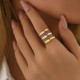 Anillos circulares de acero inoxidable de estilo simple