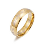 Anillos de chapado de acero de titanio con letras de moda