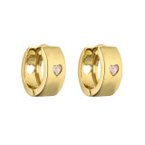 1 par de pendientes elegantes de circonita de cobre con incrustaciones de forma de corazón de estilo Simple y elegante