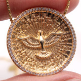 Collar de circón chapado en oro y cobre con águila geométrica, estilo Vintage, estilo Simple, a granel