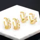 Pendientes De Cobre De Circón Con Incrustaciones Chapadas En Clips De Oreja De Cobre De Color Sólido De Moda