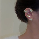 Clips para las orejas con diamantes de imitación de cobre, estrella, mariposa, copo de nieve, 1 pieza