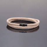Pulsera hecha a mano de cobre con revestimiento de cuerda de color sólido de estilo simple