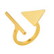 Anillo abierto chapado en oro de acero titanio triangular de estilo simple