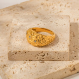 Anillos chapados en oro de 18 quilates con incrustaciones de acero inoxidable irregulares de estilo Simple estilo INS