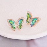 Pendientes De Moda De Mariposa Degradada De Moda Pendientes Con Micro Incrustaciones De Cobre