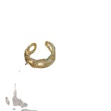 Estilo simple Estilo clásico Cadenas de caras sonrientes Anillos abiertos chapados en oro con incrustaciones de latón torcido con estampado de circón