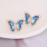 Pendientes De Moda De Mariposa Degradada De Moda Pendientes Con Micro Incrustaciones De Cobre