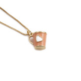 Collar de copa de corazón de pareja con colgante geométrico chapado en cobre transfronterizo simple