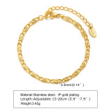 Pulseras chapadas en oro geométricas del acero inoxidable 18K del estilo simple casual del estilo de IG en bulto