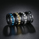 Anillos geométricos de acero de titanio Hip-Hop