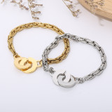 Nueva joyería de moda pulsera de acero inoxidable con cadena geométrica dorada