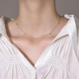 Collar chapado en oro de titanio de acero inoxidable con forma de corazón de estilo simple informal