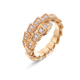 Anillo Abierto De Circón Con Chapado De Cobre De Serpiente De Moda