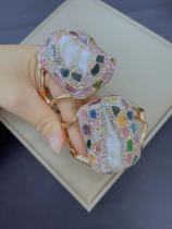 Brazalete de perlas de diamantes de imitación con incrustaciones de acero de titanio irregular exagerado elegante
