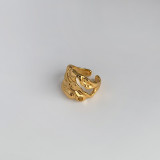Anillos abiertos chapados en oro de 24K con revestimiento de cobre geométrico de estilo simple estilo IG