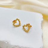 Collar de pendientes de acero inoxidable con forma de corazón de estilo simple estilo IG