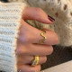 Anillos geométricos de acero inoxidable retro para mujer