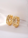 Pendientes Chapados en Oro Cobre de Color Sólido de Moda 1 Par