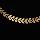 Moda nueva cadena de espina de pescado Venta caliente collar de cobre de lentejuelas de preservación de Color chapado en oro Real al por mayor