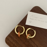 Collar de pendientes chapado en oro con revestimiento de cobre redondo de estilo simple