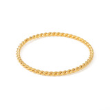 Estilo vintage Estilo simple Color sólido Raya espiral Chapado en acero inoxidable Brazalete chapado en oro de 18 quilates