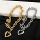 Moda Corazón Forma Titanio Acero Patchwork Chapado Ahuecar Pulseras 1 Pieza