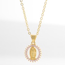 Collar pendiente plateado oro elegante del Zircon de la cruz de cobre 18K de Streetwear a granel