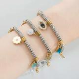 Moda Ojo Titanio Chapado en acero Pulseras con circón 1 pieza